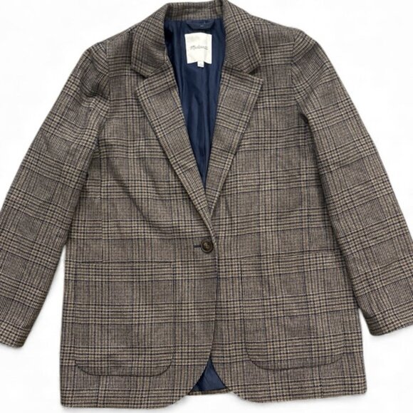 Madewell Larsen Blazer In Hawsell Plaid Size Large NEW - Picture 8 of 8